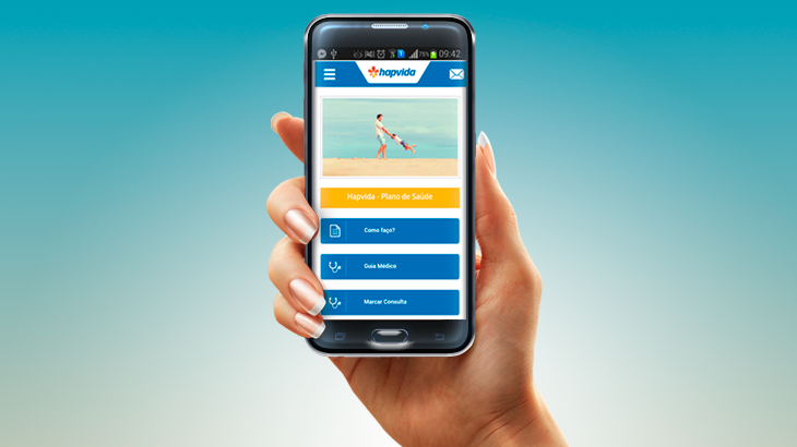 telefone com o app hapvida 